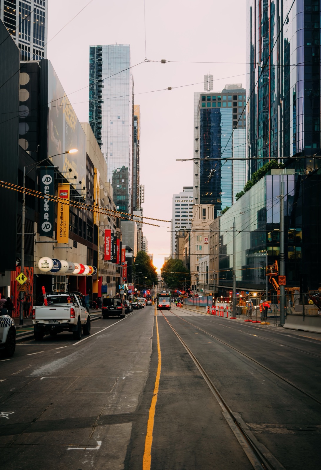A scene with strong leading lines pulling the eye toward a focal point in the distance
